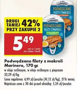 Biedronka Podwędzane filety z makreli Marinero, 170 g oferta