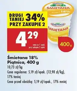 Biedronka Śmietana 18% Piątnica, 400 g oferta