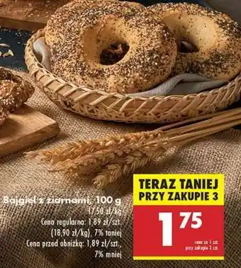 Biedronka Bajgiel z ziarnami, 100 g oferta