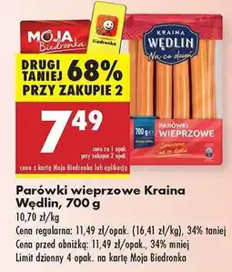 Biedronka Parówki wieprzowe Kraina Wędlin 700 g oferta