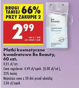 Biedronka Płatki kosmetyczne kwadratowe Be Beauty, 60 szt oferta