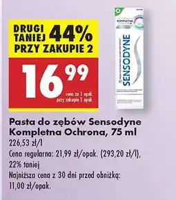 Biedronka Pasta do zębów Sensodyne Kompletna Ochrona, 75 ml oferta