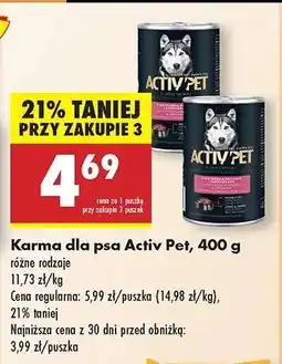 Biedronka Karma dla psa Activ Pet, 400 g oferta
