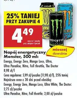 Biedronka Napój energetyczny Monster 500 ml oferta
