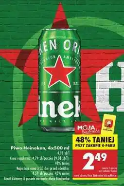 Biedronka Piwo Heineken 4x500 ml oferta