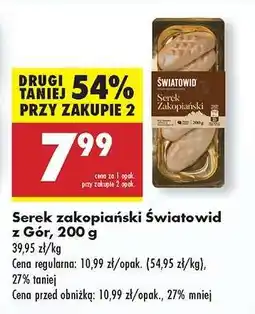 Biedronka Serek zakopiański Światowid z Gór, 200 g oferta