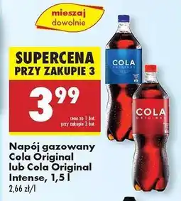 Biedronka Napój gazowany Cola Original lub Cola Original Intense, 1,5 l oferta