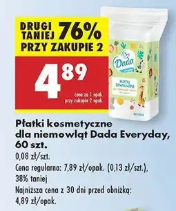 Biedronka Płatki kosmetyczne dla niemowląt Dada Everyday 60 szt oferta