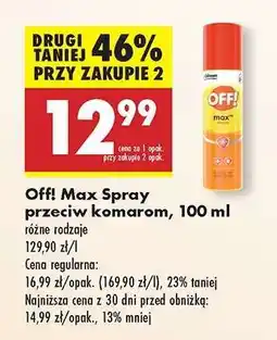Biedronka Off! Max Spray przeciw komarom, 100 ml oferta