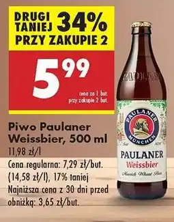 Biedronka Piwo Paulaner Weissbier, 500 ml oferta