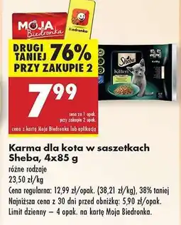 Biedronka Karma dla kota w saszetkach Sheba , 4x85 g oferta