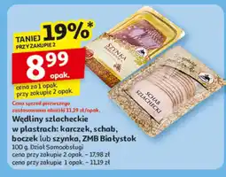Auchan Wędliny szlacheckie w plastrach: karczek, schab, boczek lub szynka ZMB Białystok oferta