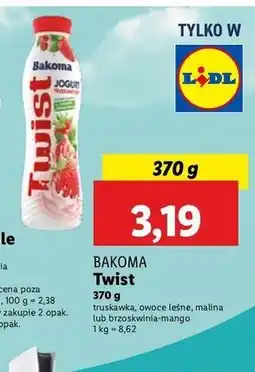Lidl Jogurt brzoskwinia mango Bakoma Twist oferta