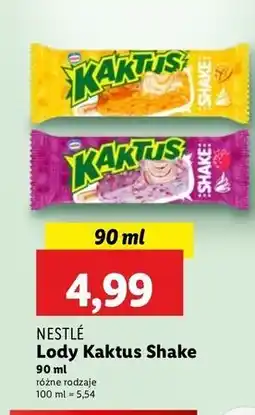 Lidl Lody shake malina Nestle Kaktus oferta