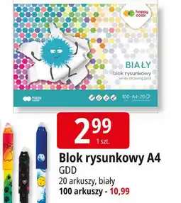 E.Leclerc Blok rysunkowy a4 100 kartek biały Happy Color oferta