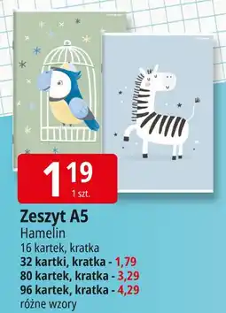 E.Leclerc Zeszyt a5/ 96 kartek kratka Hamelin oferta