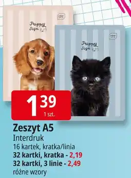 E.Leclerc Zeszyt a5/32 k 3 linie w 2 kolorach Interdruk oferta