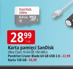 E.Leclerc Karta micro sdhc 128 gb + adapter Sandisk oferta