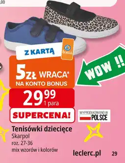 E.Leclerc Tenisówki dziecięce rozm. 27-36 Skarpol oferta