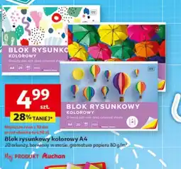 Auchan Blok rysunkowy kolorowy A4 oferta