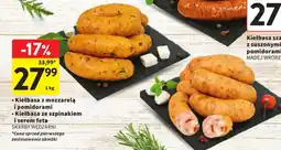 Intermarche Kiełbasa z mozzarelą i pomidorami/Kiełbasa ze szpinakiem i serem feta oferta