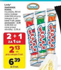 Carrefour Market Lody Świderek Koral na patyku różne rodzaje oferta