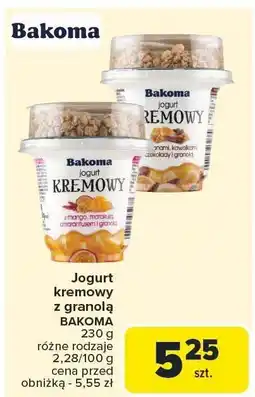 Carrefour Market Jogurt kremowy z granolą Bakoma różne rodzaje oferta