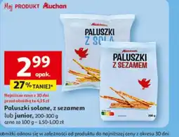 Auchan Paluszki solone, z sezamem lub junior oferta