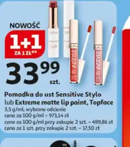 Auchan Pomadka do ust Sensitive Stylo lub Extreme matte lip paint, Topface oferta