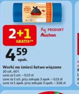 Auchan Worki na śmieci łatwo wiązane oferta