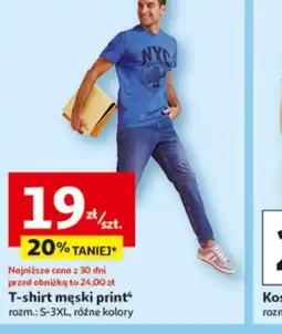 Auchan T-shirt męski print oferta