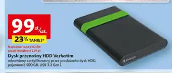 Auchan Dysk przenośny HDD Verbatim oferta