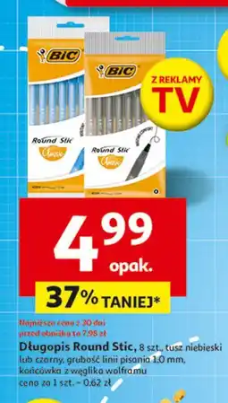 Auchan Długopis round stick czarny Bic Round Stick oferta