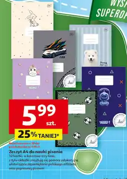 Auchan Zeszyt do nauki pisania a4 32 k. trzy linie Interdruk oferta