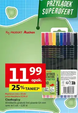 Auchan Cienkopisy 10 kolorów Auchan oferta