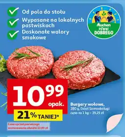Auchan Burger wołowy Auchan Pewni Dobrego oferta