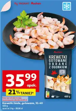 Auchan Krewetki gotowane obrane z ogonkiem Auchan oferta