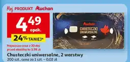 Auchan Chusteczki uniwersalne 2-warstwowe Auchan Różnorodne (Logo Czerwone) oferta