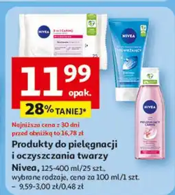 Auchan Chusteczki do demakijażu łagodzące cera sucha i wrażliwa Nivea Face Essentials oferta