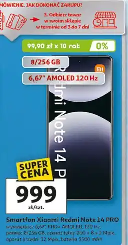 Auchan Smartof redmi note 14 pro 256 gb czarny Xiaomi oferta