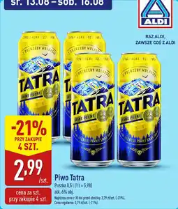ALDI Piwo Tatra oferta
