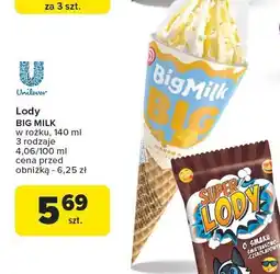 Carrefour Market Lody Big Milk różne rodzaje Unilever oferta