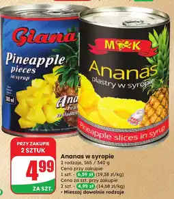 Dino Ananas Ananas w syropie Giana/MK oferta