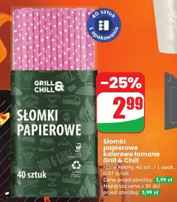 Dino Słomki papierowe kolorowe łamane Grill & Chill oferta