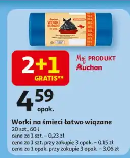 Auchan Worki na śmieci 60 l Auchan oferta