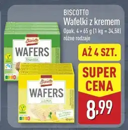 ALDI Wafelki z kremem różne rodzaje Biscotto oferta