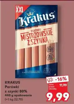 Kaufland KRAKUS Parówki z szynki 80% 440 g opakowanie (=1 kg 22,70) oferta