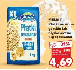 Kaufland MELVIT Płatki owsiane górskie lub błyskawiczne 1 kg opakowanie oferta