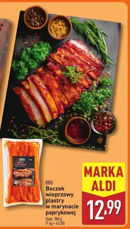 ALDI Boczek wieprzowy BBQ plastry w marynacie paprykowej oferta