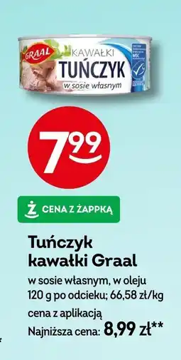Żabka Tuńczyk kawałki w sosie własnym Graal oferta
